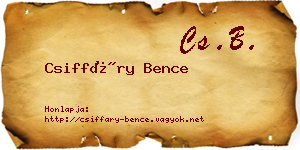 Csiffáry Bence névjegykártya