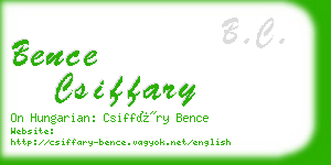 bence csiffary business card